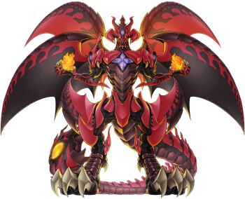 anonymous_(yu-gi-oh!) chest_jewel claws dragon_horns dragon_tail dragon_wings duel_monster fire game_cg highres horns looking_at_viewer multiple_wings no_humans non-web_source official_art red_supernova_dragon scales standing stitched tail third-party_edit transparent_background wings yu-gi-oh! yu-gi-oh!_master_duel