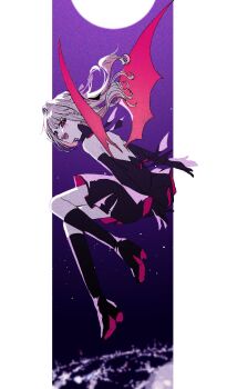 1girl makaino_ririmu night nijisanji red_eyes roku_(ntbr_fate) virtual_youtuber wings