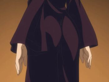 00s 1girl animated animated_gif ass back bible_black bible_black_new_testament blonde_hair breasts cloak earrings high_ponytail huge_ass jewelry large_breasts lipstick makeup nipples nude ponytail purple_eyes ritual robe saeki_kaori shin_bible_black solo tagme unworn_clothes