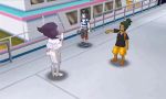 1girl 2boys 3d animated closed_eyes glasses multiple_boys pokemon purple_hair smile tagme video waving video wicke_(pokemon)