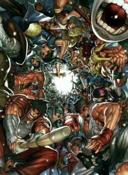 Rule 34 | 6+boys, 6+girls, alex (street fighter), anakaris, animal print, artist collaboration, ayuhara natsu, bat print, cammy white, capcom, character request, chun-li, company connection, cover, cover page, crossover, demitri maximoff, dhalsim, donovan baine, drill hair, epic, everyone, final fight, fingerless gloves, genryuusai maki, gloves, guile, guy (final fight), halterneck, han juri, hibiki dan, hibiki ran, highres, hugo andore, ibuki (street fighter), ichimonji batsu, joe ng, justice gakuen, kasugano sakura, lilith (darkstalkers), mike haggar, morrigan aensland, multiple boys, multiple girls, muscular, nekketsu hayato, ninja, pantyhose, patterned legwear, pelvic curtain, huitzil (darkstalkers), print legwear, rufus (street fighter), rufus (valkyrie profile), ryu (street fighter), saejin oh, sasquatch (darkstalkers), sean matsuda, shinai, street fighter, street fighter iii (series), sword, twin drills, darkstalkers, weapon, wrist wrap, you gonna get raped, zangief