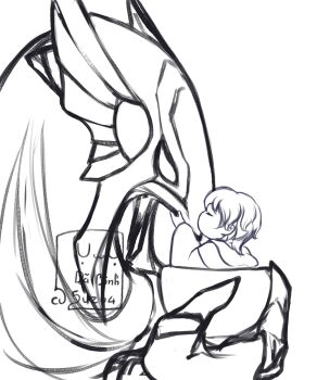 5uzu4 azir bird_mask chibi couple dabinh duel_monster food furry furry_male furry_with_non-furry highres husband_and_husband interspecies league_of_legends legends_of_runeterra mask monster monster_boy original self-upload short_hair size_difference slime_(creature) tiny trap xerath yaoi