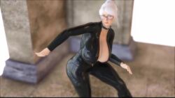 1girl 20s 3d 60fps animated arch architecture artistic_error audible_music black_bodysuit bodysuit bouncing bouncing_breasts breasts brown_eyes building cleavage clipping collar curvy dancing female_focus flowframes glasses guhzcoituz hair_bun high_heels highres huge_breasts iclone iclone_7 interpolated multiple_views navel outdoors prison_school resized rubber_suit shiny_clothes shiraki_meiko short_hair sidelocks sound swept_bangs thick_thighs thighs third-party_edit unzipped unzipped_bodysuit upscaled video white_hair wide_hips zipper