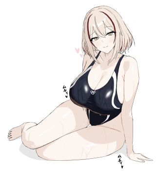 1girl azur_lane bare_shoulders blonde_hair breasts brown_eyes cleavage cross ecarte_roon hair_between_eyes hashtag-only_commentary highres huge_breasts iron_cross multicolored_hair red_hair roon_(azur_lane) solo streaked_hair