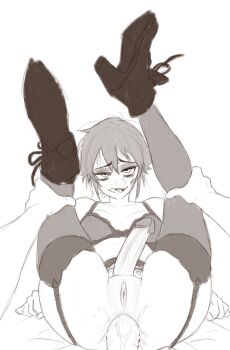 absurdres anus anus_peek ass ass_focus bent_over black_shorts bra breasts erection fellatio from_behind futanari grin highres huge_ass large_breasts legs licking licking_penis looking_back oral original panties penis penis_out pussy self-upload sex shirt shoes shorts sitting smile thick_thighs thighs tomboy tsuicaa underwear