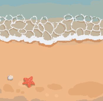 animated animated_gif beach caustics day decomposedmaw looping_animation lowres no_humans ocean original outdoors pixel_art scenery seashell shell shore starfish waves