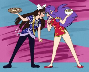 2girls enemies kuonji_ukyou multiple_girls ranma_1/2 shampoo_(ranma_1/2)