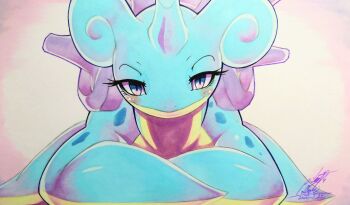 Rule 34 | 025aki, absurdres, blue skin, colored skin, commentary request, dated, gen 1 pokemon, grey eyes, highres, lapras, looking at viewer, nintendo, no humans, pokemon, pokemon (creature), signature, solo