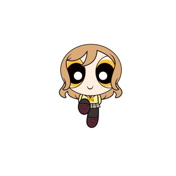 Rule 34 | 1girl, black pantyhose, bow, bowtie, brown hair, brown shoes, cardigan, chibi, chibi only, full body, game asset, grey sailor collar, grey skirt, kunikida hanamaru, long hair, long sleeves, love live!, love live! school idol festival, love live! sunshine!!, miniskirt, official art, pantyhose, parody, pleated skirt, powerpuff girls, powerpuff girls (style), sailor collar, school uniform, shoes, simple background, skirt, solo, style parody, tachi-e, third-party source, transparent background, uranohoshi school uniform, winter uniform, yellow bow, yellow bowtie, yellow cardigan, yellow eyes