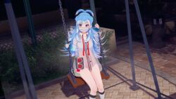 2girls 3d animated ankle_socks blue_eyes blue_hair dildo exhibitionism face_mask female_masturbation highres hololive hololive_indonesia jacket kobo_kanaeru koikatsu_(medium) large_insertion mask masturbation moaning multiple_girls night object_insertion outdoors pavolia_reine public_indecency sex_toy sidewalk socks sound swing_set tagme vaginal vaginal_object_insertion video virtual_youtuber