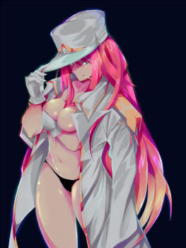 1girl absurdres angolmois0412 blue_eyes darling_in_the_franxx highres navel panties pink_hair tagme underwear zero_two_(darling_in_the_franxx) zero_two_(kirby)