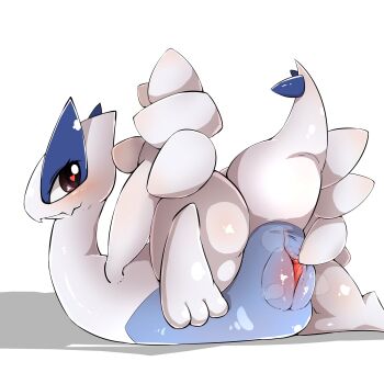 Rule 34 | 1girl, absurdres, black eyes, gen 2 pokemon, highres, legendary pokemon, lugia, minamina1130, nintendo, penis, pokemon, pokemon (creature), pussy, smile, solo, uncensored