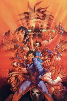 Rule 34 | 4girls, 6+boys, ayuhara natsu, ball, baseball bat, boman delgado, capcom, edaki shin'ya, everyone, hat over eyes, ichimonji batsu, imawano raizo, isurugi gan, justice gakuen, kagami kyosuke, kazama akira, knife, minazuki kyoko, multiple boys, multiple girls, official art, roberto miura, roy bromwell, sawamura shoma, shimazu hideo, shiritsu justice gakuen, soccer ball, tiffany lords, visor cap, wakaba hinata, yamada eiji