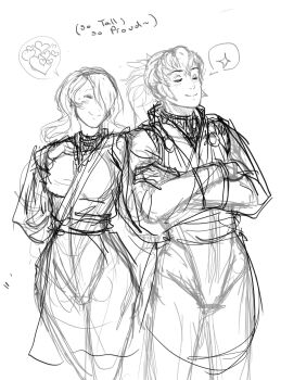 Rule 34 | 1boy, 1girl, alternate costume, blush, camilla (fire emblem), closed eyes, fire emblem, fire emblem fates, hand on another's chest, heart, highres, long hair, nintendo, older female and younger male, simple background, sketch, speech bubble, tactful-kind-daedra, takumi (fire emblem)