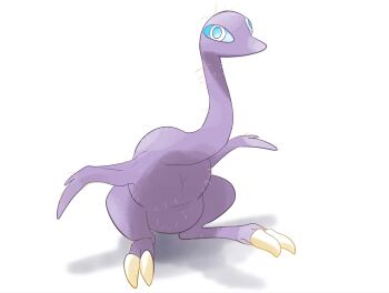 1other animal_focus bird bird_legs blue_eyes blue_sclera colored_sclera commentary english_commentary espathra full_body highres j_stocky nintendo no_humans ostrich plucked_feathers pokemon pokemon_(creature) pokemon_focus simple_background solo talons white_background