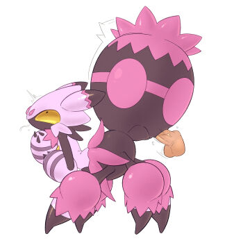 bestiality bug disembodied_penis full_body highres notice_lines pal_(creature) palworld penis sex simple_background spider tarantriss testicles vibrantrida white_background