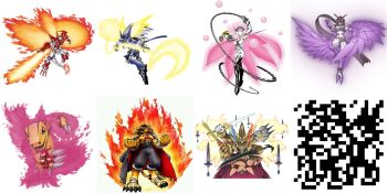 Rule 34 | agumon, agumon (digimon savers), agumon burst mode, bancholeomon, bancholeomon burst mode, cape, covered eyes, digimon, digimon (creature), digimon savers, flower, mask, miragegaogamon, miragegaogamon burst mode, official art, petals, ravmon, ravmon burst mode, rosemon, rosemon burst mode, shinegreymon, shinegreymon burst mode, simple background, sleipmon, sleipmon burst mode, third-party edit, white background