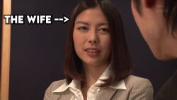 1boy 1girl animated asian attackers_(av) blackmail blowjob_under_table business_suit censored cheating_(relationship) crying crying_with_eyes_open cum cum_in_mouth cum_in_throat deepthroat english_text eye_contact fellatio formal_clothes hair_pulled hand_on_another's_head hetero highres himawari_wa_yoru_ni_saku holding_detached_head holding_hands husband_and_wife irrumatio japanese_(nationality) jav looking_at_another looking_up mouthful netorare oral penis photo_(medium) real_life saryu_usui scared secretary shkd-620 sitting sound subtitled suit tears third-party_edit under_table under_the_desk usui_saryuu video