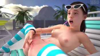 1girl 3d aged_down alice_williams animated bouncing_breasts breasts brown_eyes brown_hair chair detroit:_become_human eyewear_on_head female_focus female_masturbation fingering loli masturbation moaning mousecuty nipples palm_tree ponytail pussy socks solo solo_focus sound striped_clothes sunglasses sunglasses_on_head sunglasses_removed tagme tattoo thighhighs tree video