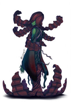 Rule 34 | arczent, colored skin, digimon, digimon (creature), green skin, monster girl, oleamon, petals, plant girl