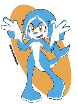 1girl absurdres highres nipples nude pussy sonic_(series) tempest_the_dolphin yellow_eyes