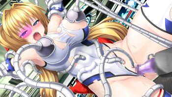 1girl ahegao armpits bdsm blonde_hair blue_eyes blush bound breast_sucking breasts broken_eyewear censored cleavage clitoral_stimulation clothing_aside covered_navel dashed_eyes dildo dutch_angle elbow_gloves female_orgasm forced_orgasm game_asset gloves hair_intakes hengen_souki_shine_mirage koppamu lactation large_breasts large_variant_set leotard leotard_aside long_hair magical_girl milking_machine mosaic_censoring non-web_source object_insertion official_art open_mouth orgasm pink-tinted_eyewear pussy pussy_juice raised_eyebrows rape restrained saliva self-datamine sex_machine sex_toy shine_mirage shiny_skin solo spread_legs stationary_restraints sweat tentacles thighhighs tinted_eyewear tongue tongue_out torn_clothes torn_leotard torogao toudouin_saki twintails vaginal vaginal_object_insertion variant_set visual_novel_cg white_gloves white_leotard white_thighhighs