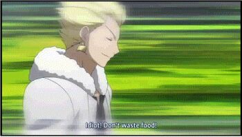 1boy 1girl animated animated_gif apologizing artoria_pendragon_(fate) carnival_phantasm earrings fate/stay_night fate_(series) gilgamesh_(fate) jewelry lowres maid original_clip poking saber_(fate) saber_alter waitress