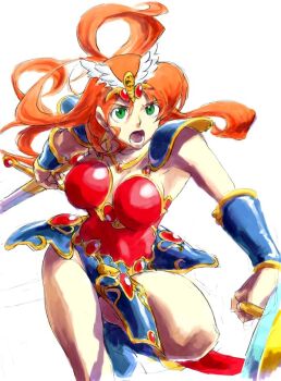 1girl breasts female_focus large_breasts lucia_(madura_no_tsubasa) madura_no_tsubasa simple_background solo tagme white_background