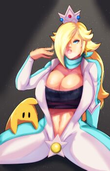 absurdres artistic_madman blonde_hair breasts highres huge_breasts luma_(mario) mario_(series) mario_kart nintendo rosalina super_mario_galaxy