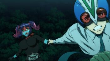 1boy 1girl animated bouncing_breasts breasts highres kamen_rider large_breasts running ryona tagme toujima_tanzaburou_wa_kamen_rider_ni_naritai twintails video wide_hips yukarisu