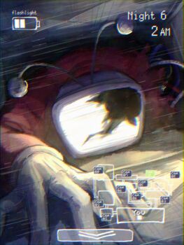 1boy ant_tenna battery_indicator cable cracked_screen crt deltarune five_nights_at_freddy&#039;s gloves humanoid_robot iq2coore jacket male_focus mechabare missing_limb object_head parody radio_antenna red_jacket robot solo timestamp utdr_(toby_fox) ventilation_shaft white_gloves