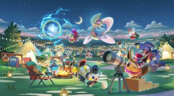 Rule 34 | ;o, ^ ^, antennae, aqua eyes, artist request, blush, blush stickers, bright pupils, building, campfire, celebi, closed eyes, clothed pokemon, cloud, colored sclera, commentary request, crescent moon, cresselia, dot nose, eevee, eevee (festive), electricity, emolga, fire, flareon, flareon (festive), floating, flying sweatdrops, food, garchomp, gen 1 pokemon, gen 2 pokemon, gen 3 pokemon, gen 4 pokemon, gen 5 pokemon, gen 6 pokemon, grass, green eyes, green hat, grin, hat, highres, holding, hoopa, hoopa (confined), horns, jirachi, jolteon, jolteon (starry sky), lantern, leafeon, leafeon (festive), legendary pokemon, marshmallow, mew (pokemon), moon, mythical pokemon, night, nintendo, official art, one eye closed, open mouth, outdoors, pink hat, plate, pokemon, pokemon (creature), pokemon cafe remix, pokemon focus, portal (object), red hat, roasted marshmallow, second-party source, sharp teeth, sitting, sky, smile, stairs, star (sky), sweatdrop, teeth, telescope, tent, top hat, tree, vaporeon, white pupils, yellow sclera