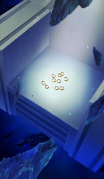 Rule 34 | ars paulina (fate), blue theme, cool colored, fate/grand order, fate (series), game cg, gold ring, jewelry, multiple rings, no humans, object focus, official art, ring, sakumamitsuro, still life, third-party source, throne, unworn ring