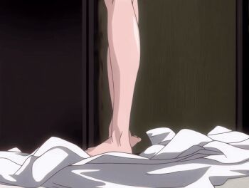 00s 2006 animated animated_gif ass beads bible_black bible_black_new_testament breasts large_breasts mature_female nipples nude purple_eyes red_hair robe shin_bible_black short_hair sweat tagme takashiro_hiroko veil