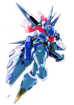 Rule 34 | 1girl, armor, artoria pendragon (fate), bodysuit, breasts, fate/grand order, fate (series), highres, mecha, mecha musume, mechabare, mechanical arms, mechanical legs, mechanical wings, mysterious heroine x (fate), mysterious heroine xx (fate), mysterious heroine xx (first ascension) (fate), power armor, power suit, robot, scarf, tatuya3363, twinmyniad (fate), white background, wings