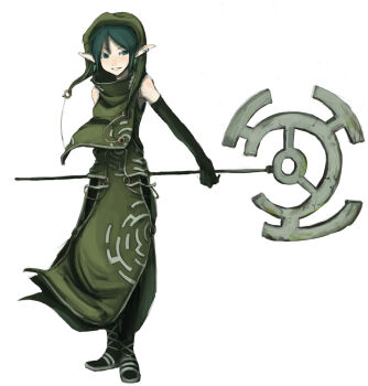 Rule 34 | 1girl, elbow gloves, female focus, gloves, kasa (hitori sanka), pixiv fantasia, pixiv fantasia 1, pointy ears, solo, wizard