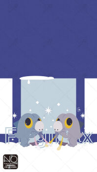 alternate_color blue_spine character_name colored_sclera commentary_request frigibax highres holding meme_(sleepsheep) nintendo no_humans party_horn pokemon pokemon_(creature) pokemon_focus shiny_and_normal shiny_pokemon tail yellow_eyes yellow_sclera