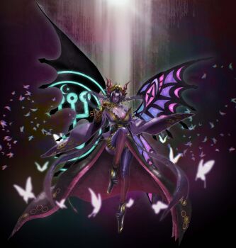 Rule 34 | absurdres, demon, demon girl, digimon, digimon (creature), fallen angel, highres, lilithmon, lilithmon x-antibody, mark of evil, off shoulder, wings