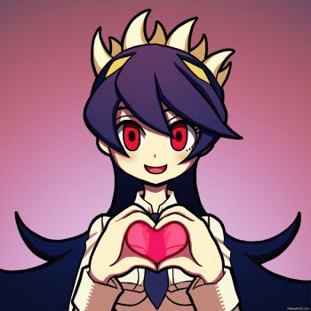 6+girls ;3 animal_ears animated animated_gif aqua_hair bags_under_eyes bare_shoulders black_hair bloody_marie_(skullgirls) blue_hair blue_skin blush breasts cat_ears cat_girl cat_tail cerebella_(skullgirls) cigar cleavage closed_eyes colored_sclera colored_skin double_(skullgirls) eyeshadow facial_mark fangs female_focus filia_(skullgirls) fingerless_gloves frown gloves gradient_background grey_hair grin hair_ornament hair_over_one_eye hat heart heart_hands horns leviathan_(skullgirls) light_frown lips lipstick long_hair looking_at_viewer maid maid_headdress makeup mask minette_(skullgirls) monster_girl ms._fortune_(skullgirls) multiple_girls necktie no_pupils nun one_eye_closed open_mouth orange_eyes orange_hair painwheel_(skullgirls) parasite parasoul_(skullgirls) peacock_(skullgirls) purple_eyes red_eyes red_hair ribbon samson_(skullgirls) scar seashell shell shisen short_hair skull_hair_ornament skullgirls smile smoking squigly_(skullgirls) stitches symbol-shaped_pupils tail teeth top_hat twintails valentine_(skullgirls) vice-versa_(skullgirls) white_hair wink wrist_cuffs yellow_eyes yellow_sclera