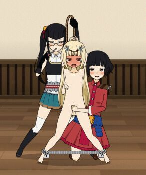 1futa 2girls animated animated_gif beads buri_(pixiv717166) cum femdom forced full_body futanari green_skirt handjob loli masturbation miniskirt multiple_girls nude penis pleated_skirt restrained sex_toy skirt sounding uncensored urethral_beads urethral_insertion urethral_sounding