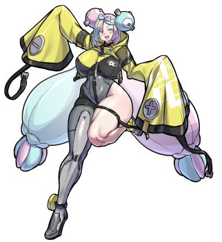 1girl absurdres adapted_costume breasts highres iono_(pokemon) large_breasts mold_(pixiv6616319) nintendo pokemon pokemon_sv simple_background white_background