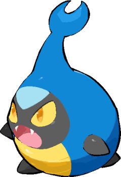 colored_sclera commentary_request fangs full_body gen_5_pokemon karrablast kawaanago lowres nintendo no_humans open_mouth orange_eyes pokemon pokemon_(creature) pokemon_focus solo transparent_background yellow_sclera