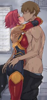 1girl absurdres breasts code_geass highres kiss kouzuki_kallen large_breasts red_hair sex shirabe_shiki