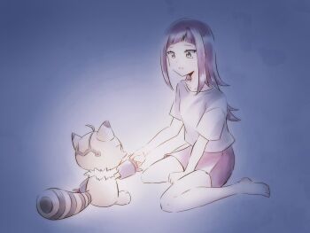 crying digimon digimon_(creature) digimon_beatbreak long_hair looking_at_another pristimon sakuya_reina tail ym205b