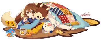 Rule 34 | + +, 10s, 1boy, artist name, blanket, brown eyes, brown hair, cup, food, fruit, furret, gen 1 pokemon, gen 2 pokemon, gen 3 pokemon, gen 5 pokemon, handheld game console, hilbert (pokemon), looking at another, lying, male focus, mandarin orange, mug, nintendo, nintendo 3ds, on stomach, oshawott, pikachu, pillow, playing games, playing video games, poke ball symbol, pokemon, pokemon-amie, pokemon (creature), pokemon bw, quilt, sleeping, smile, stunfisk, stylus, symbol-shaped pupils, trapinch, under covers, welchino