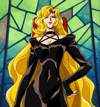1girl blonde_hair bodysuit breasts character_request cleavage official_art skin_tight source_request tagme variable_geo