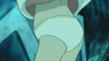 1girl anime_screenshot ass doraemon doraemon:_nobita_no_makai_daibouken doraemon:_nobita_no_shin_makai_daibouken dress from_behind loli lower_body minamoto_shizuka panties pink_dress standing underwear white_panties wind wind_lift