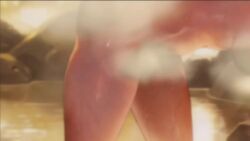 1girl animated arm_up armpits ass black_hair bouncing_breasts breasts brown_dust_(series) brown_dust_2 brown_eyes collarbone completely_nude convenient_censoring drinking hanging_breasts huge_ass large_breasts long_hair naked_towel nude official_art onsen sitting smile sound steam steam_censor tagme thick_thighs thighs towel ventana_(brown_dust) video wide_hips