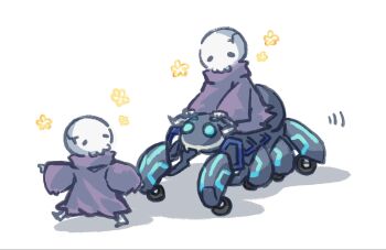 Rule 34 | bug, cloak, commentary request, duel monster, flower, highres, komori uta (comori uta), link spider, machine, running, skull, skull servant, spider, wheel, white background, yu-gi-oh!