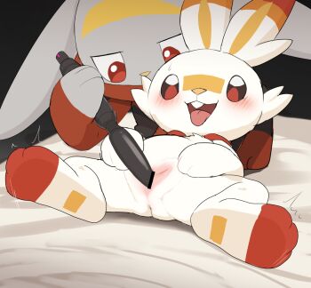 1boy 1girl animal_ears animal_feet animal_hands animal_nose bar_censor blush body_fur buck_teeth censored commentary_request dildo full_body furry furry_female furry_male furry_with_furry gen_8_pokemon hetero holding holding_sex_toy loli lying manmosu_marimo nintendo object_insertion on_back open_mouth paid_reward_available pokemon pokemon_(creature) pussy rabbit_boy rabbit_ears rabbit_girl raboot red_eyes red_fur scorbunny sex_toy spread_legs spread_pussy spreading_own_pussy sweat teeth tongue tongue_out upper_teeth_only vaginal vaginal_object_insertion variant_set white_fur
